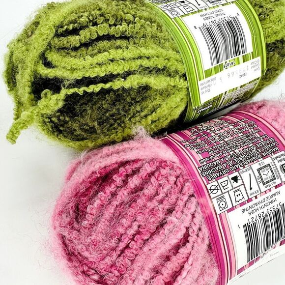 Bernat Masala Bulky Yarn Self Striping Pink Hyacinth Hues Green Thyme Tones (2) - Picture 7 of 7